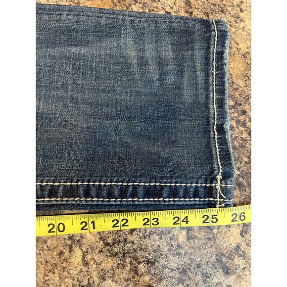 Miss Me Size 29 Boyfriend Capri Blue Denim Embellished Jeans - Picture 8 of 8